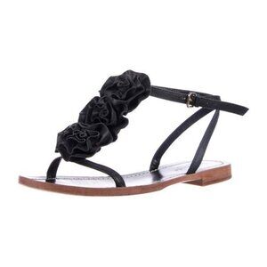 Kate Spade New York Black Floral Sandals With Ankle Strap Size 10M